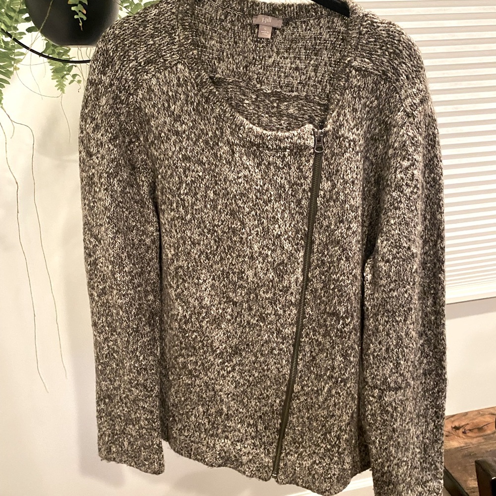 J. Jill L zip-front sweater